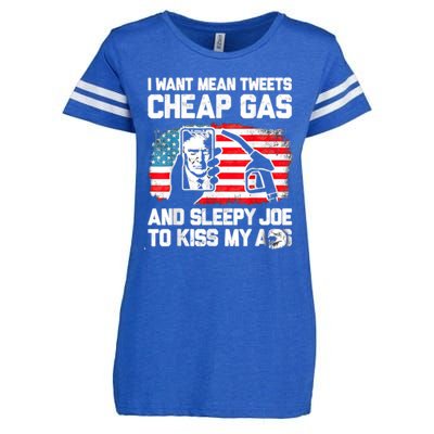 Pro America Want Mean Tweets Cheap Gas And Sleepy Joe Biden Enza Ladies Jersey Football T-Shirt