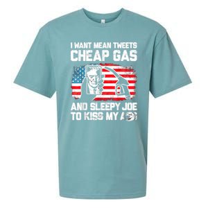 Pro America Want Mean Tweets Cheap Gas And Sleepy Joe Biden Sueded Cloud Jersey T-Shirt