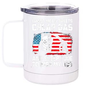 Pro America Want Mean Tweets Cheap Gas And Sleepy Joe Biden 12 oz Stainless Steel Tumbler Cup