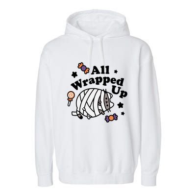 Pusheen All Wrapped Up Halloween Garment-Dyed Fleece Hoodie