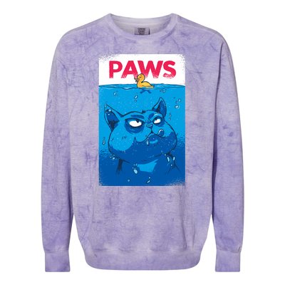 Paws Angry Cat Movie Poster Colorblast Crewneck Sweatshirt