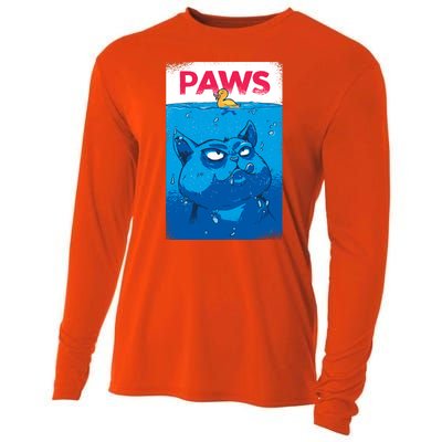 Paws Angry Cat Movie Poster Cooling Performance Long Sleeve Crew