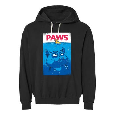 Paws Angry Cat Movie Poster Garment-Dyed Fleece Hoodie
