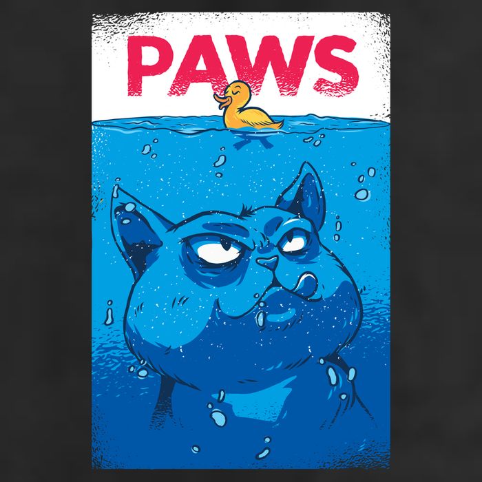 Paws Angry Cat Movie Poster 7 Panel Mesh Trucker Snapback Hat