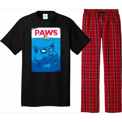 Paws Angry Cat Movie Poster Pajama Set