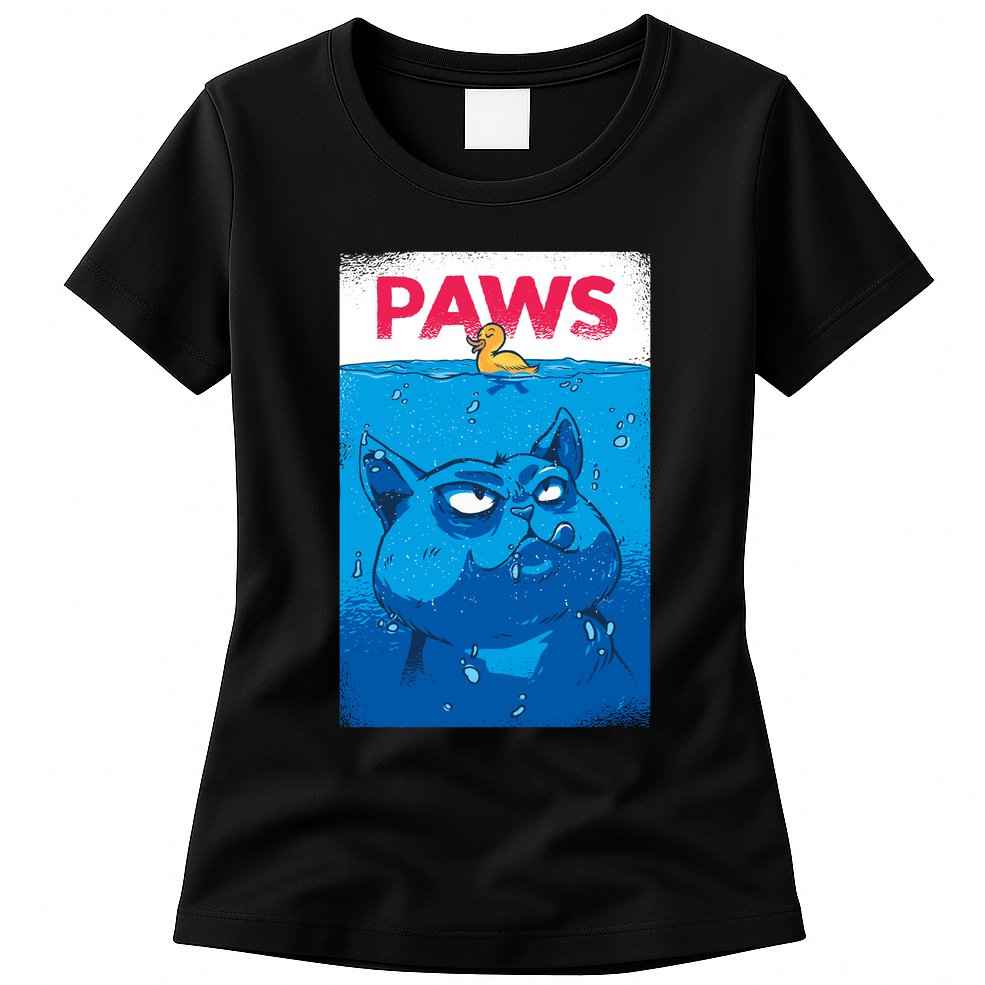 Paws Angry Cat Movie Poster Womens T-Shirt