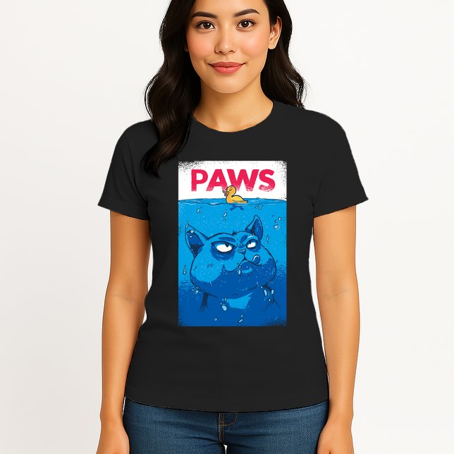 Paws Angry Cat Movie Poster Womens T-Shirt