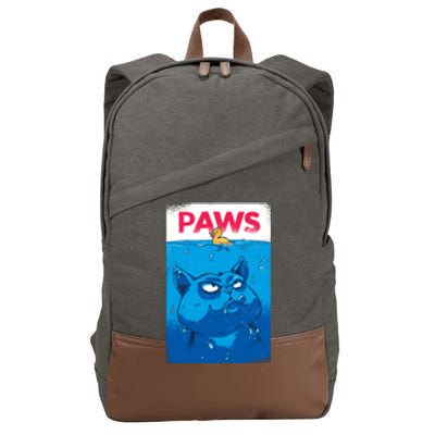 Paws Angry Cat Movie Poster Cotton Canvas Backpack