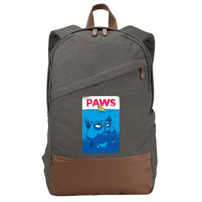 Paws Angry Cat Movie Poster Cotton Canvas Backpack