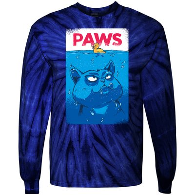 Paws Angry Cat Movie Poster Tie-Dye Long Sleeve Shirt