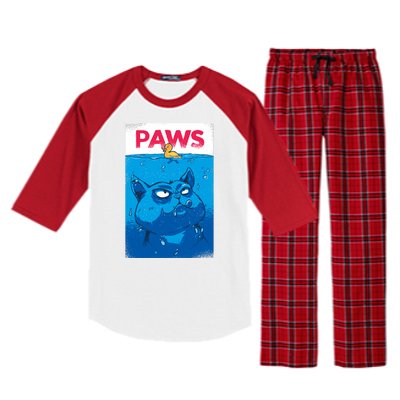 Paws Angry Cat Movie Poster Raglan Sleeve Pajama Set