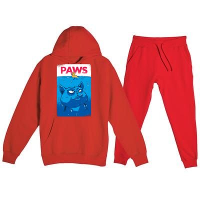 Paws Angry Cat Movie Poster Premium Hooded Sweatsuit Set