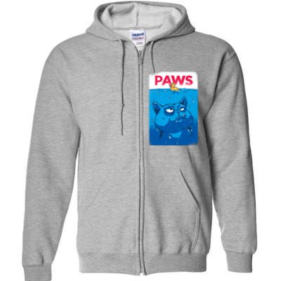 Paws Angry Cat Movie Poster Full Zip Hoodie