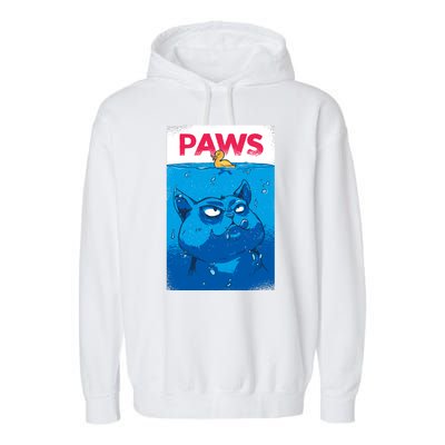 Paws Angry Cat Movie Poster Garment-Dyed Fleece Hoodie