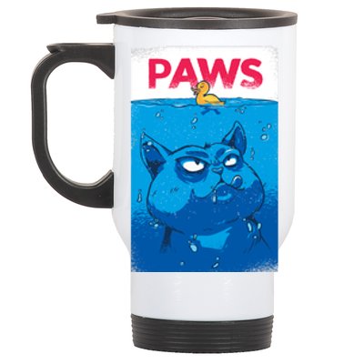 Paws Angry Cat Movie Poster Stainless Steel Travel Mug