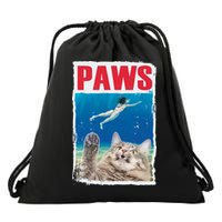 Paws Cat Movie Poster Drawstring Bag
