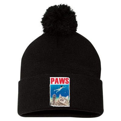 Paws Cat Movie Poster Pom Pom 12in Knit Beanie