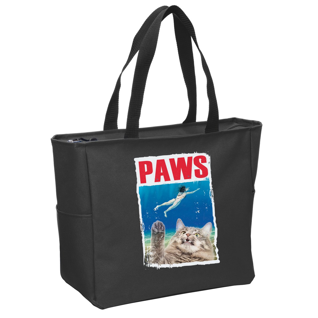 Paws Cat Movie Poster Zip Tote Bag