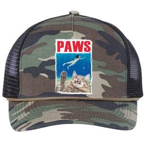 Paws Cat Movie Poster Retro Rope Trucker Hat Cap