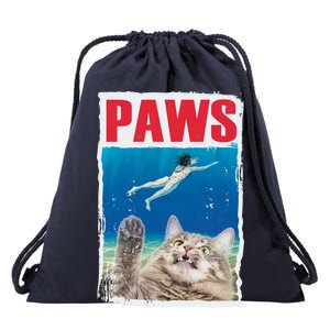 Paws Cat Movie Poster Drawstring Bag