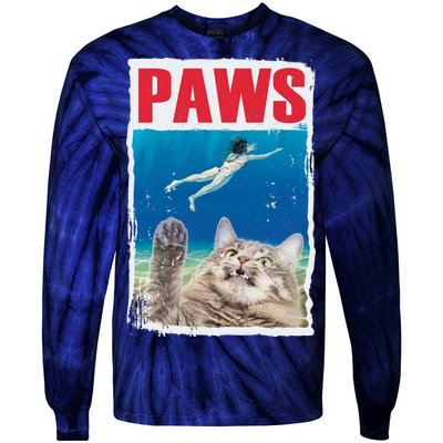 Paws Cat Movie Poster Tie-Dye Long Sleeve Shirt