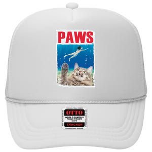 Paws Cat Movie Poster High Crown Mesh Back Trucker Hat