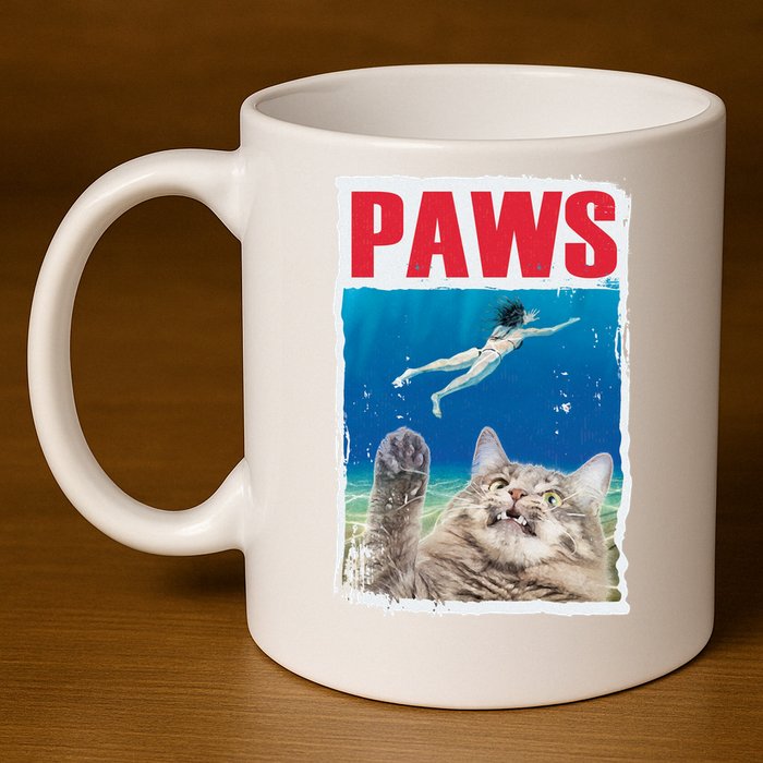 Paws Cat Movie Poster 11oz C Handle Ceramic Mug