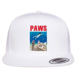 Paws Cat Movie Poster Flat Bill Trucker Hat