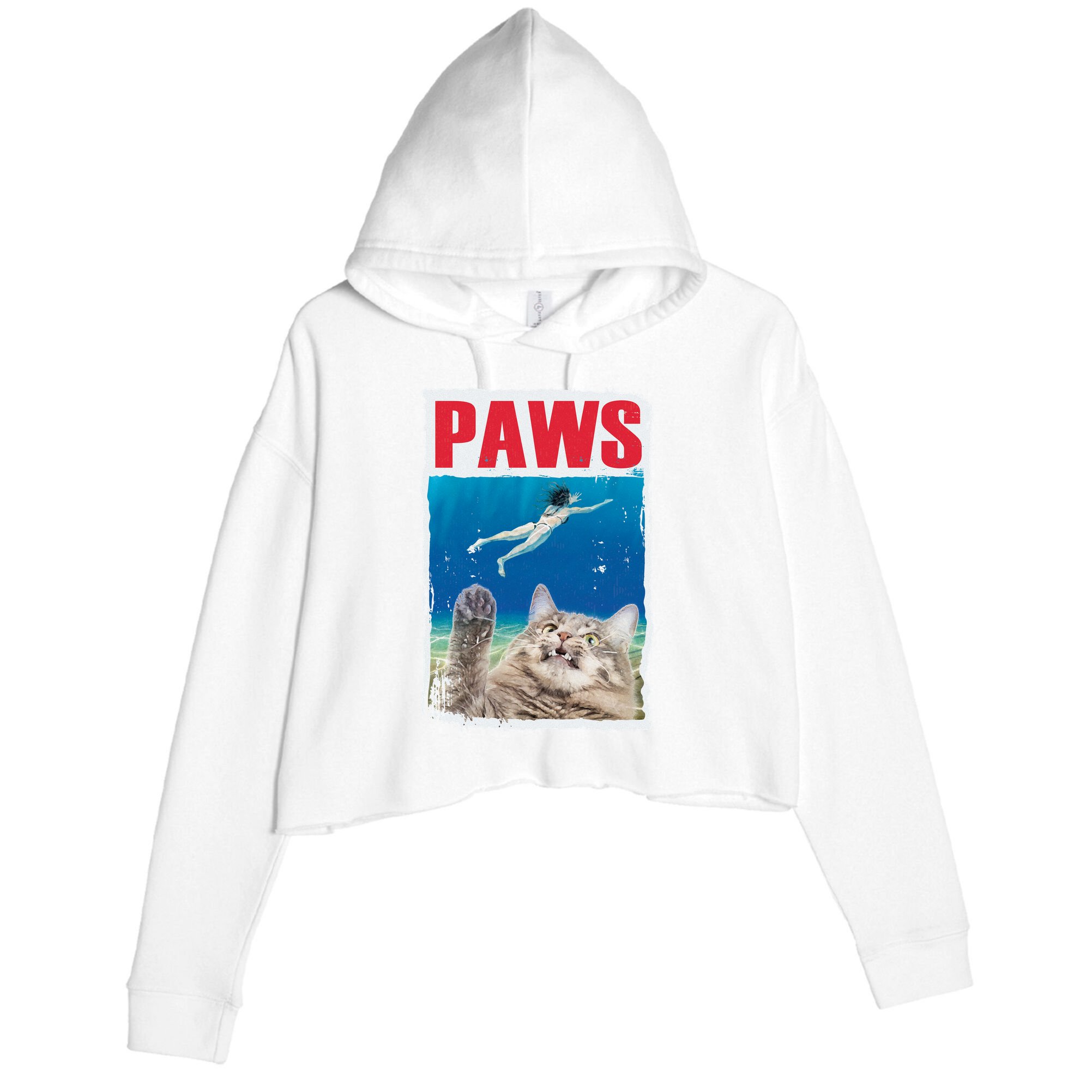 Paws Cat Movie Poster Crop Fleece Hoodie