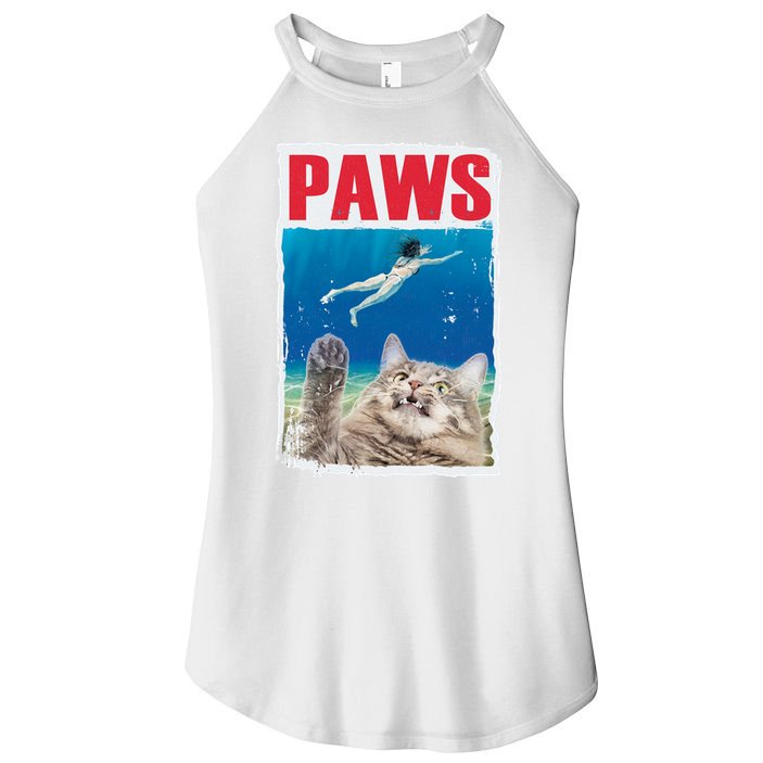 Paws Cat Movie Poster Women's Perfect Tri Rocker Tank