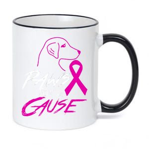 Paws For A Cause Breast Cancer 11oz Black Color Changing Mug