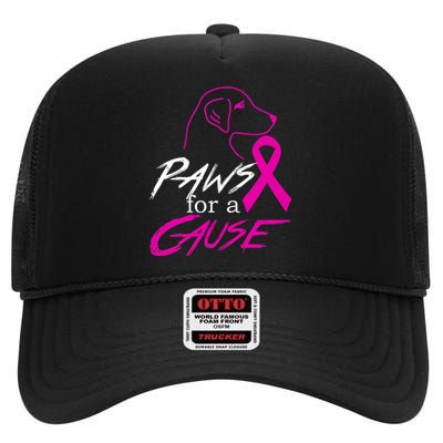 Paws For A Cause Breast Cancer High Crown Mesh Back Trucker Hat