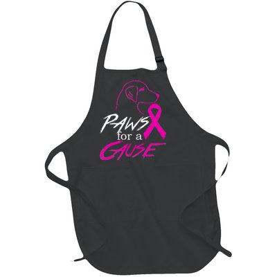 Paws For A Cause Breast Cancer Full-Length Apron With Pockets