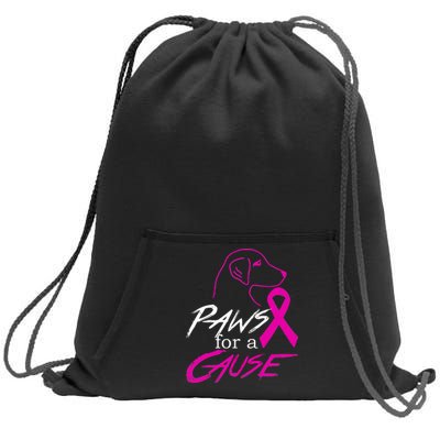 Paws For A Cause Breast Cancer Sweatshirt Cinch Pack Bag