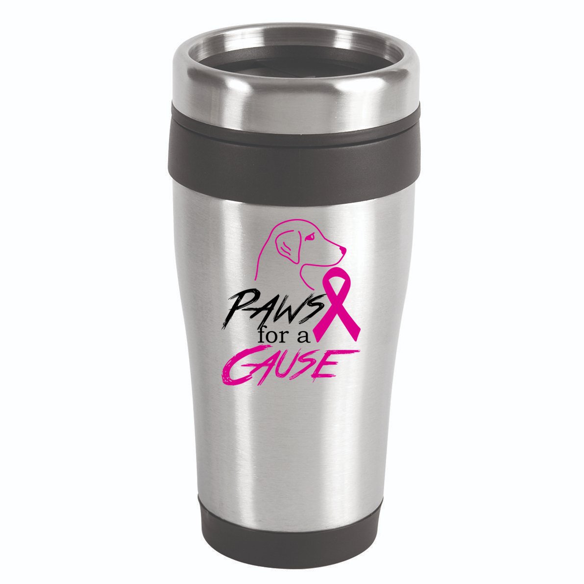 Paws For A Cause Breast Cancer 16oz Travel Tumbler