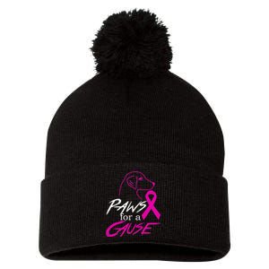 Paws For A Cause Breast Cancer Pom Pom 12in Knit Beanie