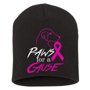 Paws For A Cause Breast Cancer Short Acrylic Beanie