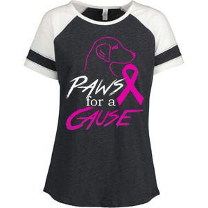 Paws For A Cause Breast Cancer Enza Ladies Jersey Colorblock Tee