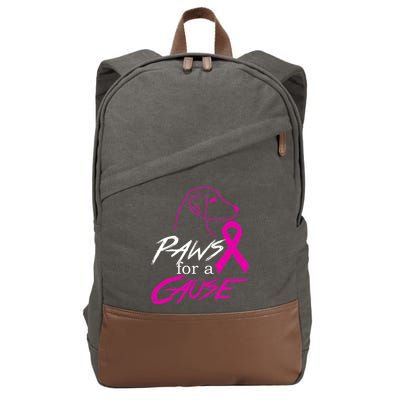 Paws For A Cause Breast Cancer Cotton Canvas Backpack