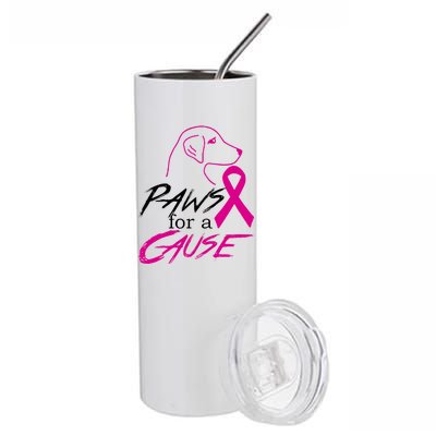 Paws For A Cause Breast Cancer Stainless Steel Tumbler