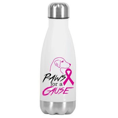 Paws For A Cause Breast Cancer Stainless Steel Insulated Water Bottle