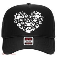 Paws Of Heart High Crown Mesh Back Trucker Hat