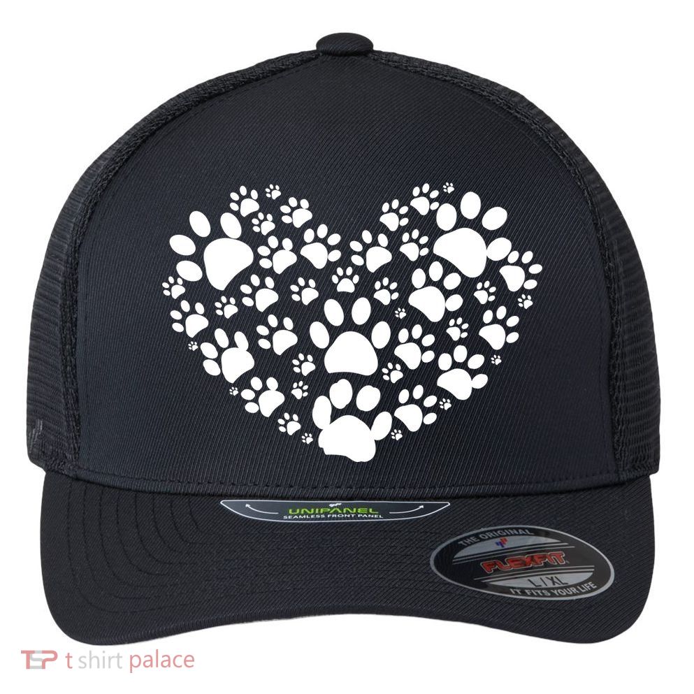Paws Of Heart Flexfit Unipanel Trucker Cap