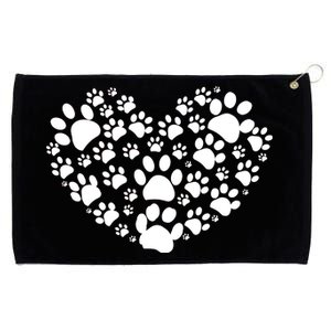 Paws Of Heart Grommeted Golf Towel