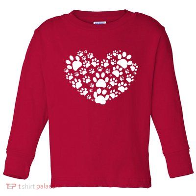 Paws Of Heart Toddler Long Sleeve Shirt