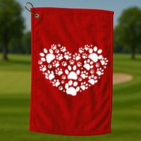 Paws Of Heart Golf Towel