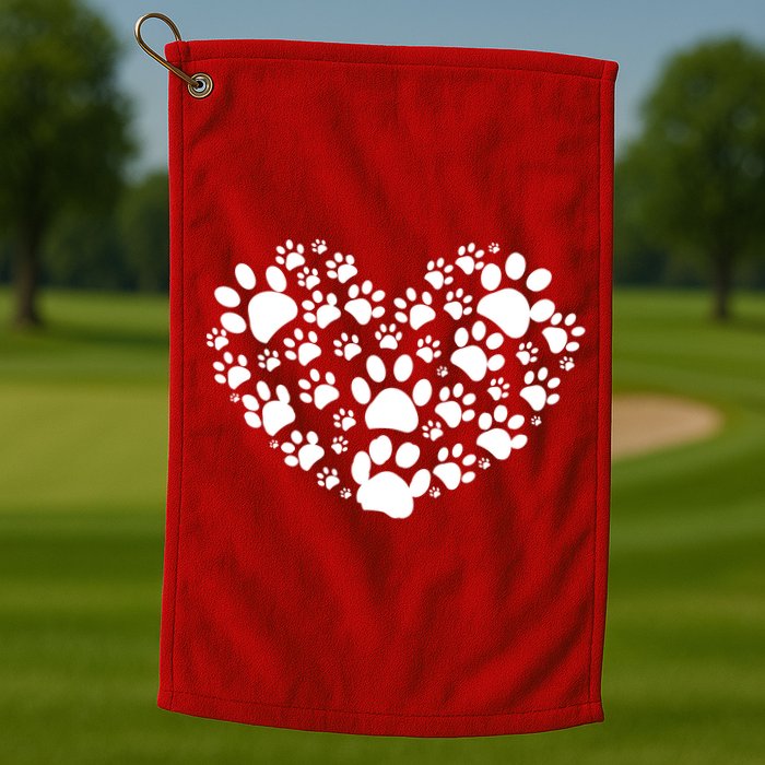 Paws Of Heart Golf Towel