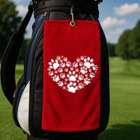 Paws Of Heart Golf Towel