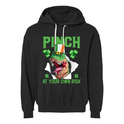 Pinch At Your Own Risk Funny Saying Patricks Day Garment-Dyed Fleece Hoodie