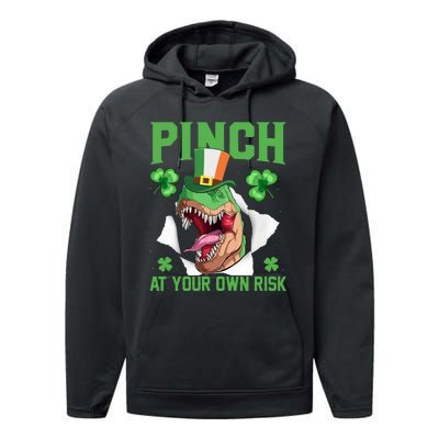 Pinch At Your Own Risk Funny Saying Patricks Day Performance Fleece Hoodie